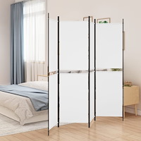 vidaXL Rumsavdelare 4 paneler vit 200x180 cm tyg