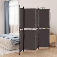 vidaXL Rumsavdelare 4 paneler brun 200x180 cm tyg