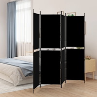 vidaXL Rumsavdelare 4 paneler svart 200x180 cm tyg