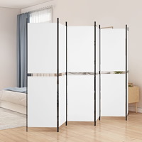 vidaXL Rumsavdelare 6 paneler vit 300x180 cm tyg