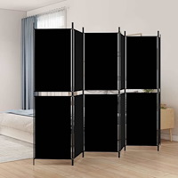 vidaXL Rumsavdelare 6 paneler svart 300x180 cm tyg