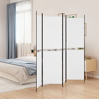 vidaXL Rumsavdelare 4 paneler vit 200x200 cm tyg
