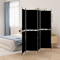 vidaXL Rumsavdelare 4 paneler svart 200x200 cm tyg