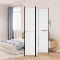 vidaXL Rumsavdelare 3 paneler vit 150x220 cm tyg