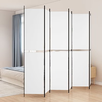 vidaXL Rumsavdelare 6 paneler vit 300x220 cm tyg