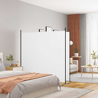 vidaXL Rumsavdelare 2 paneler vit 348x180 cm tyg