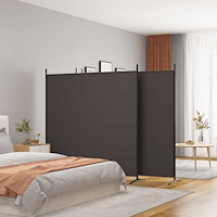 vidaXL Rumsavdelare 4 paneler brun 698x180 cm tyg