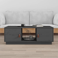 vidaXL Soffbord grå 100x50x35 cm massiv furu