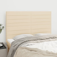 vidaXL Sänggavel creme 144x5x118/128 cm tyg