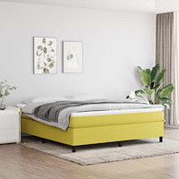 vidaXL Boxspring-sängram grön 160x200 cm tyg