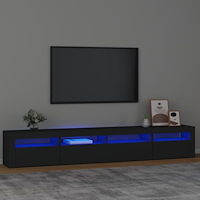 vidaXL Tv-bänk med LED-belysning Svart 240x35x40 cm
