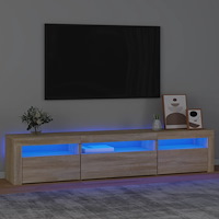 vidaXL Tv-bänk med LED-belysning sonoma ek 195x35x40 cm