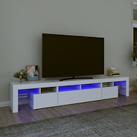 vidaXL Tv-bänk med LED-belysning vit 230x36,5x40 cm