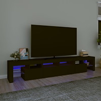 vidaXL Tv-bänk med LED-belysning svart 230x36,5x40 cm