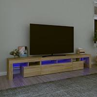 vidaXL Tv-bänk med LED-belysning sonoma ek 230x36,5x40 cm