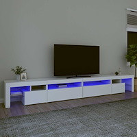 vidaXL Tv-bänk med LED-belysning vit 290x36,5x40 cm