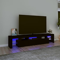 vidaXL Tv-bänk med LED-belysning svart 200x36,5x40 cm