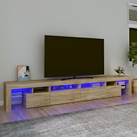 vidaXL Tv-bänk med LED-belysning sonoma ek 260x36,5x40 cm