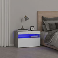 vidaXL Sängbord med LED-belysning grå sonoma 60x35x40 cm