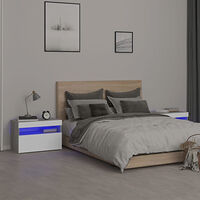 vidaXL Sängbord 2 st med LED-belysning grå sonoma 60x35x40 cm