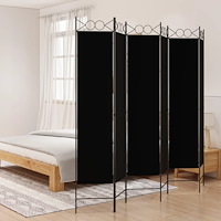 vidaXL Rumsavdelare 6 paneler svart 240x200 cm tyg