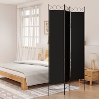 vidaXL Rumsavdelare 3 paneler 120x220 cm svart tyg