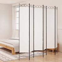 vidaXL Rumsavdelare 6 paneler vit 240x220 cm tyg