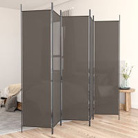 vidaXL Rumsavdelare 5 paneler antracit 250x200 cm tyg
