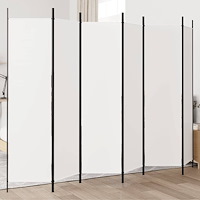 vidaXL Rumsavdelare 6 paneler vit 300x200 cm tyg