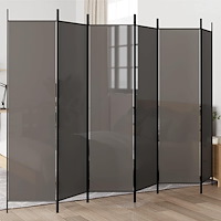 vidaXL Rumsavdelare 6 paneler antracit 300x200 cm tyg