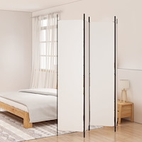vidaXL Rumsavdelare 4 paneler vit 200x220 cm tyg