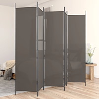 vidaXL Rumsavdelare 5 paneler antracit 250x220 cm tyg