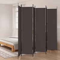 vidaXL Rumsavdelare 6 paneler brun 300x220 cm tyg