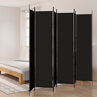 vidaXL Rumsavdelare 6 paneler svart 300x220 cm tyg