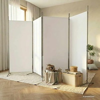 vidaXL Rumsavdelare 4 paneler vit 346x180 cm tyg