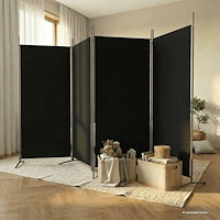 vidaXL Rumsavdelare 4 paneler svart 346x180 cm tyg