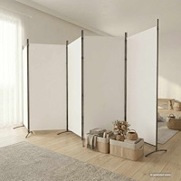 vidaXL Rumsavdelare 5 paneler vit 433x180 cm tyg