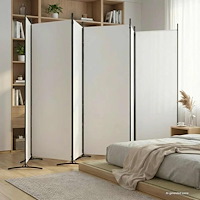 vidaXL Rumsavdelare 6 paneler vit 520x180 cm tyg