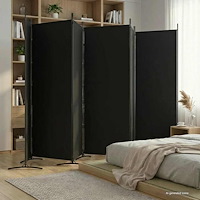 vidaXL Rumsavdelare 6 paneler svart 520x180 cm tyg