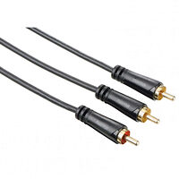 Hama Kabel Audio 1xRCA-2xRCA Subwooferkabel Guld Svart 7.5m