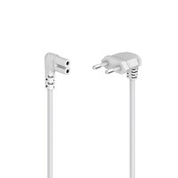 Hama Power Cable Angled Euro Plug White 1.5m