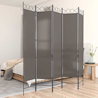 vidaXL Rumsavdelare 5 paneler antracit 200x220 cm tyg