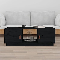 vidaXL Soffbord svart 100x50x35 cm massiv furu