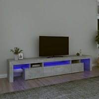 vidaXL Tv-bänk med LED-belysning betonggrå 215x36,5x40 cm