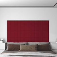 vidaXL Väggpaneler 12 st vinröd 60x15 cm sammet 1,08 m²