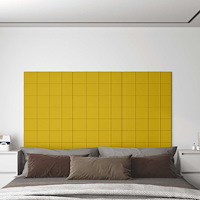vidaXL Väggpaneler 12 st gul 60x15 cm sammet 1,08 m²