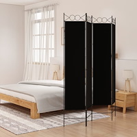 vidaXL Rumsavdelare 4 paneler svart 160x200 cm tyg