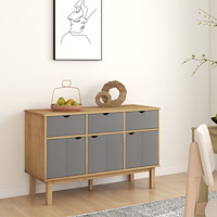 vidaXL Skänk OTTA brun&grå 114x43x73,5 cm massiv furu
