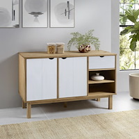 vidaXL Skänk OTTA brun&vit 114x43x73,5 cm massiv furu