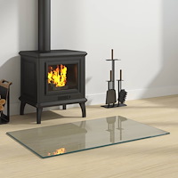 vidaXL Glasskiva för öppen spis rektangulär 80x50 cm